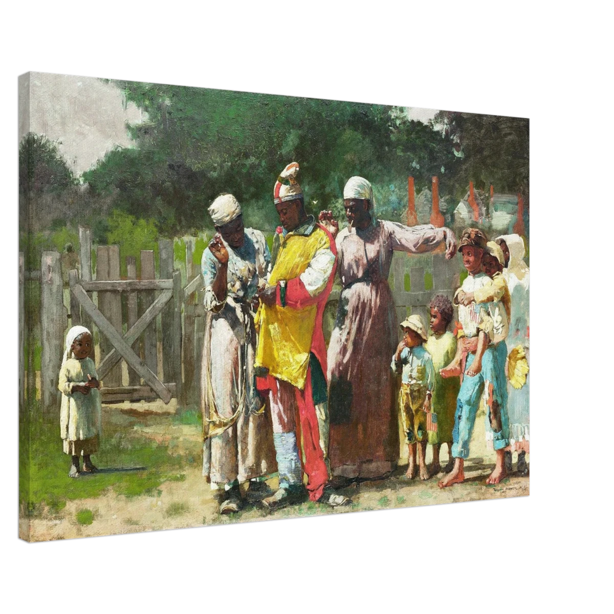"Dressing for the Carnival" – Historical Americana Wall Art Print by Winslow Homer - Canvas - 60x90 cm / 24x36″ -
