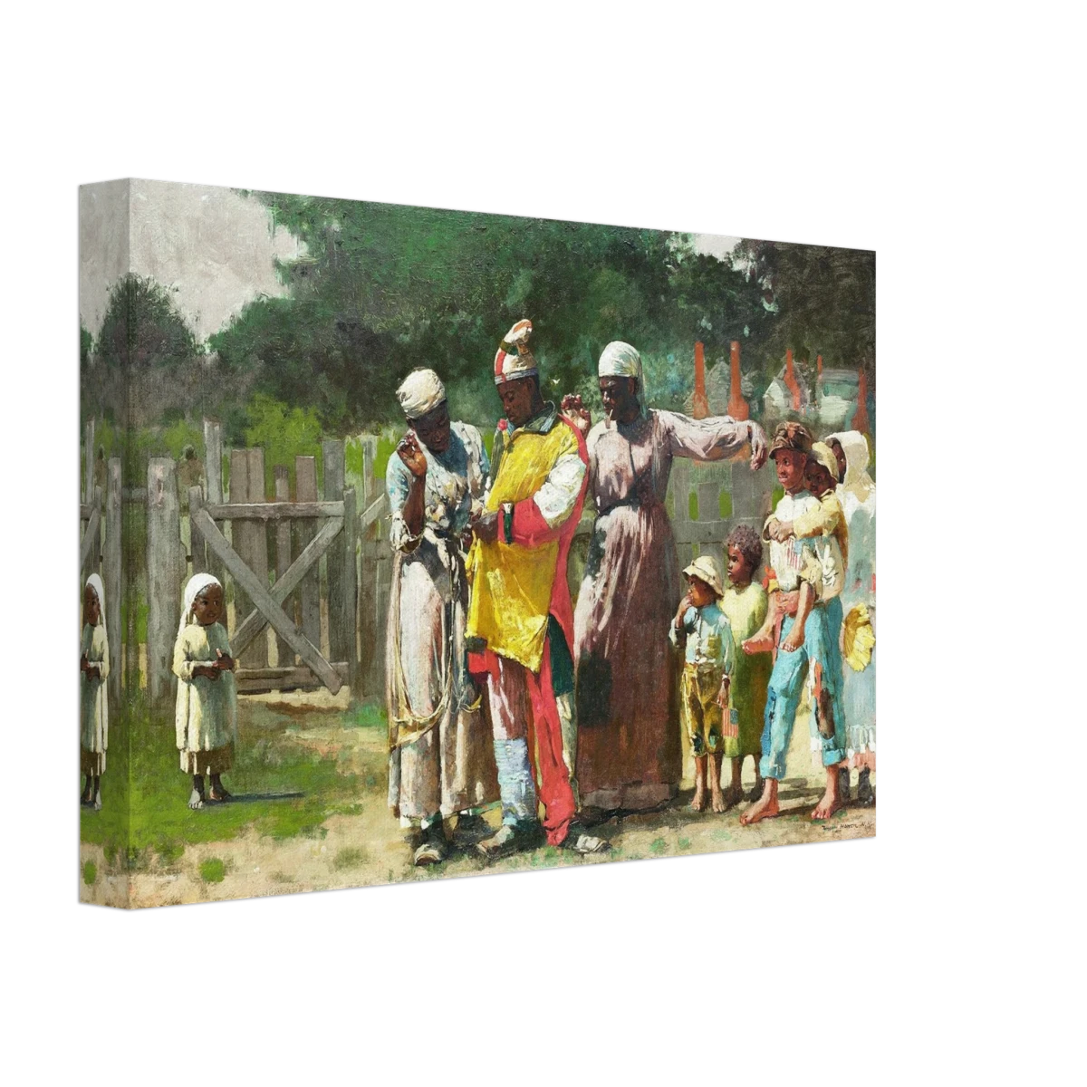 "Dressing for the Carnival" – Historical Americana Wall Art Print by Winslow Homer - Canvas - 20x30 cm / 8x12″ -
