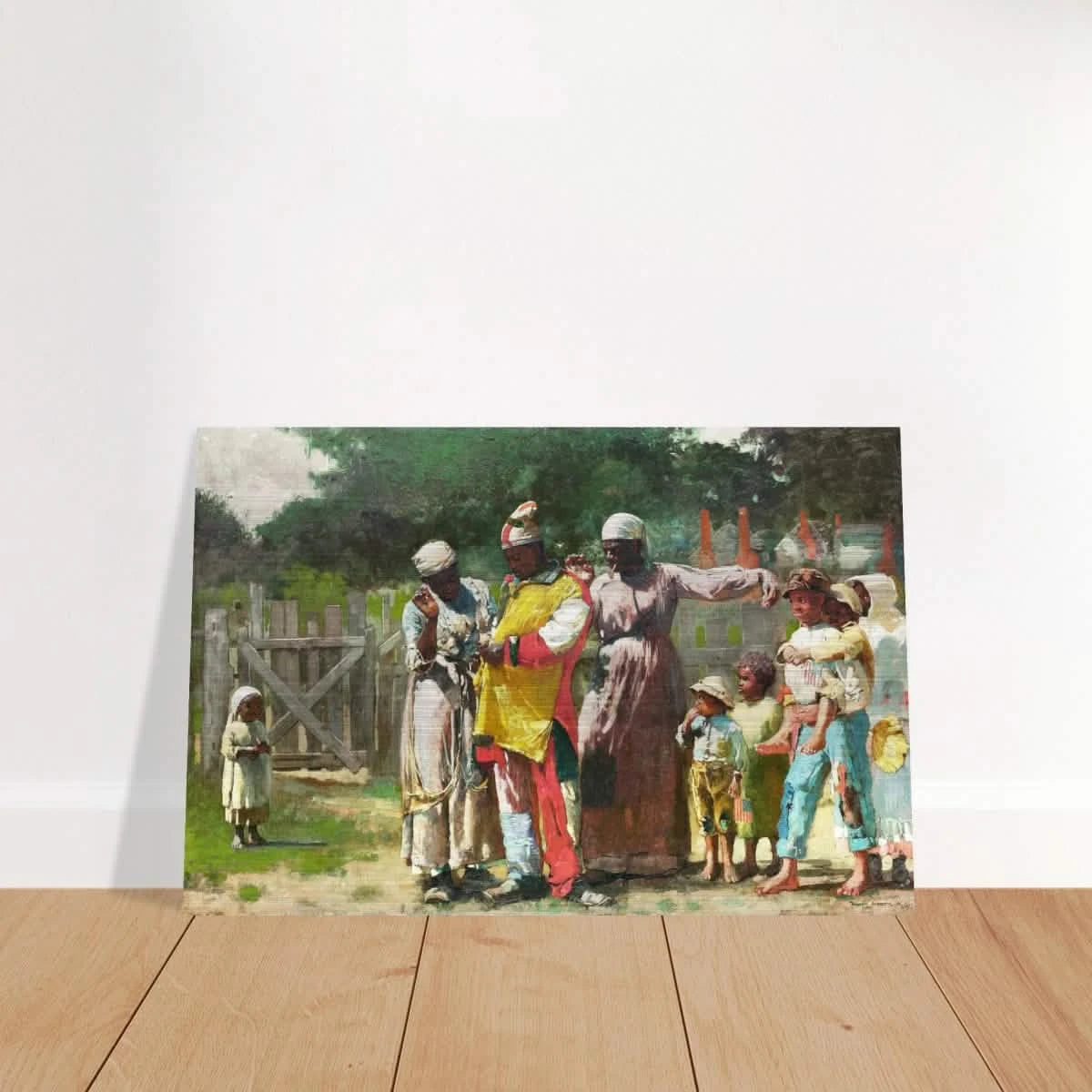 "Dressing for the Carnival" – Historical Americana Wall Art Print by Winslow Homer - Brushed Aluminum Print - 50x75 cm / 20x30″ -