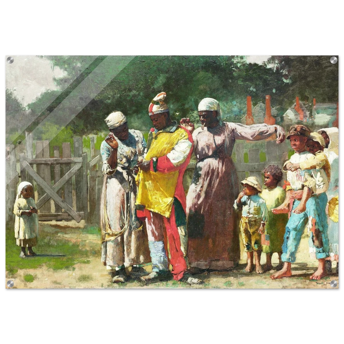 "Dressing for the Carnival" – Historical Americana Wall Art Print by Winslow Homer - Acrylic Print - 70x100 cm / 28x40″ -