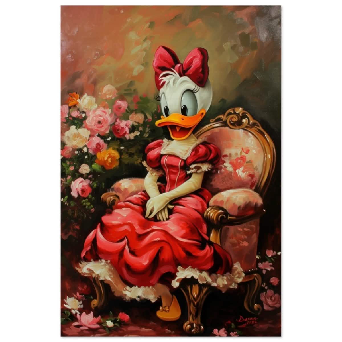 Duckling in Scarlet | Character Pop Art | Wall art print - Wood Prints - 30x45 cm / 12x18″ -