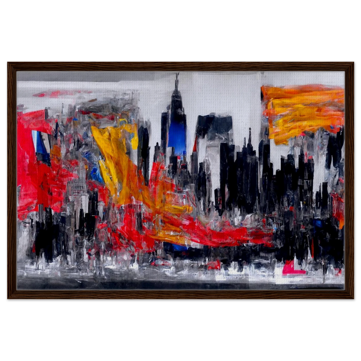 Urban Inferno – Abstract Cityscape Wall Art PrintWood Prints40x60 cm / 16x24″