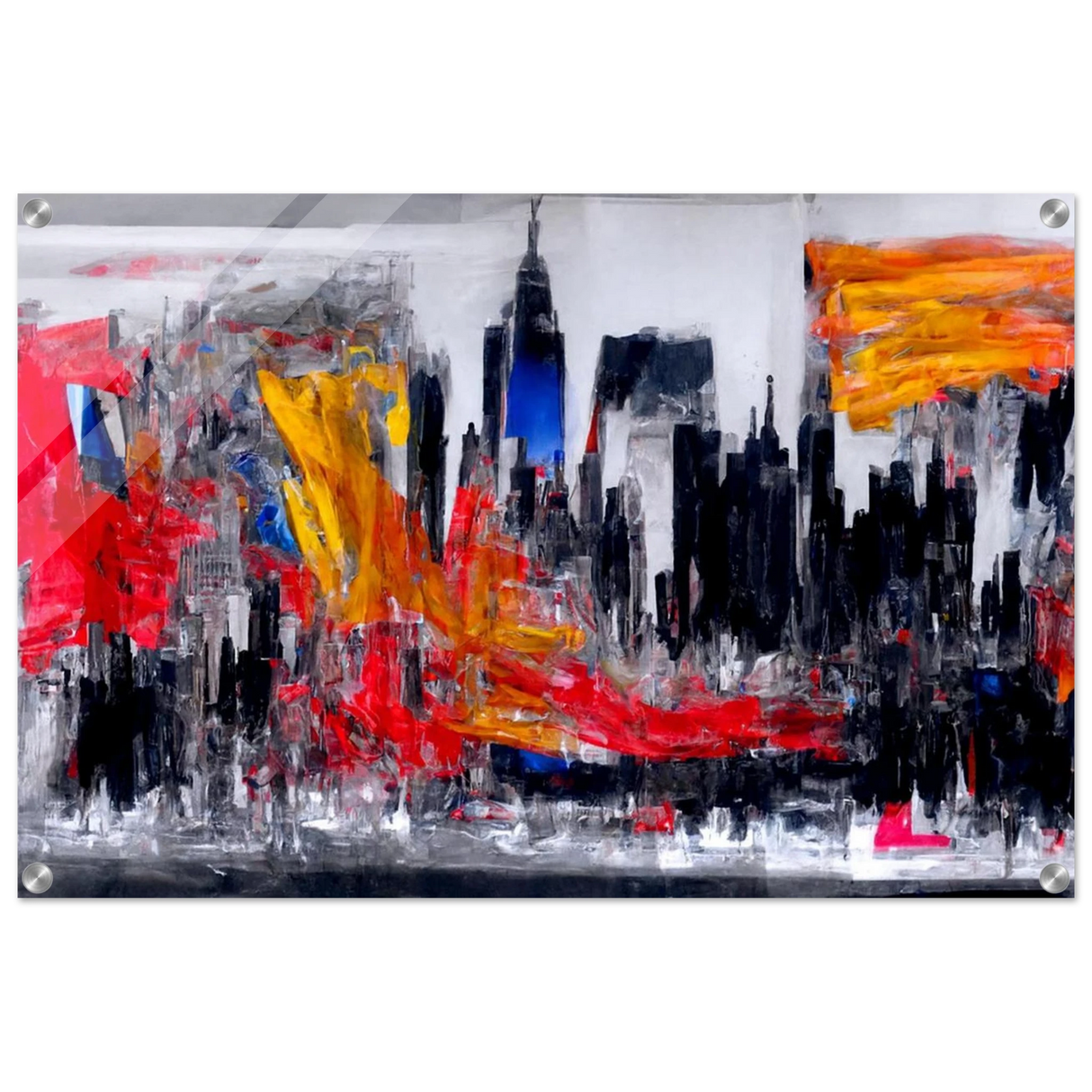 Urban Inferno – Abstract Cityscape Wall Art PrintCanvas50x75 cm / 20x30″