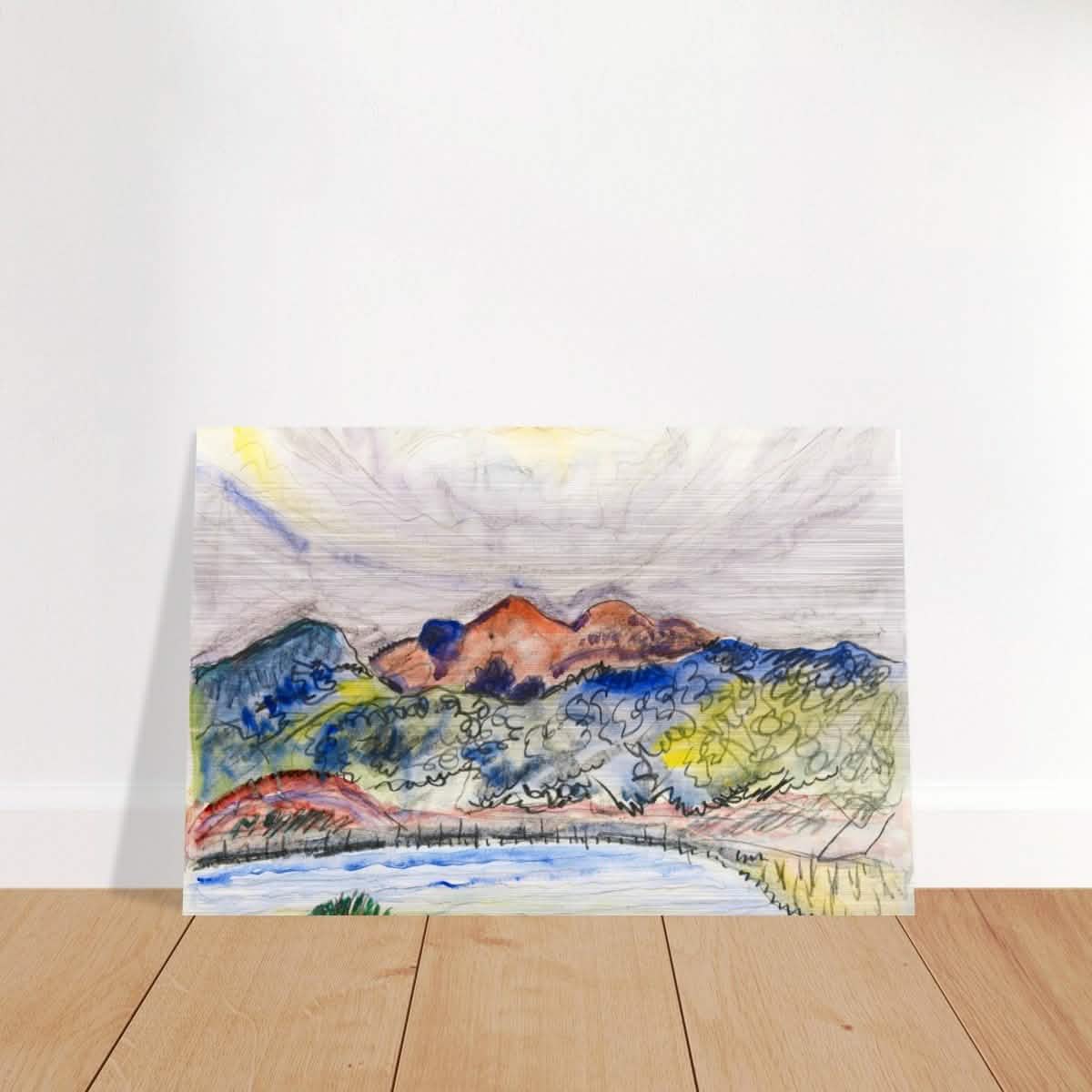 Early Landscape (1914) by Charles Demuth | Vintage Nature art wall art print - Brushed Aluminum Print - 40x60 cm / 16x24″ -