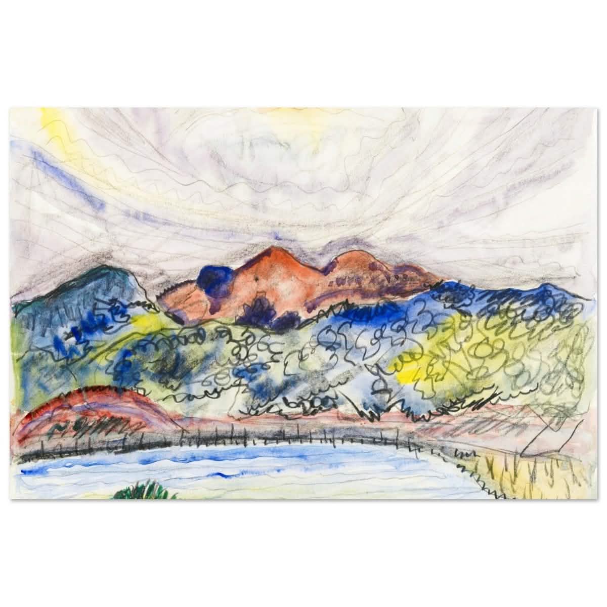 Early Landscape (1914) by Charles Demuth | Vintage Nature art wall art print - Aluminum Print - 40x60 cm / 16x24″ -