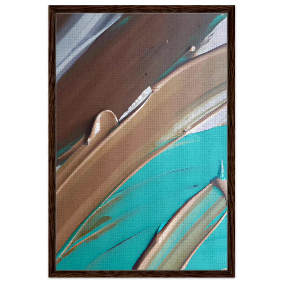 Echoes Beneath the Surface | Abstract Modern Wall art Print - Framed Canvas - 60x90 cm / 24x36″ - Dark wood frame