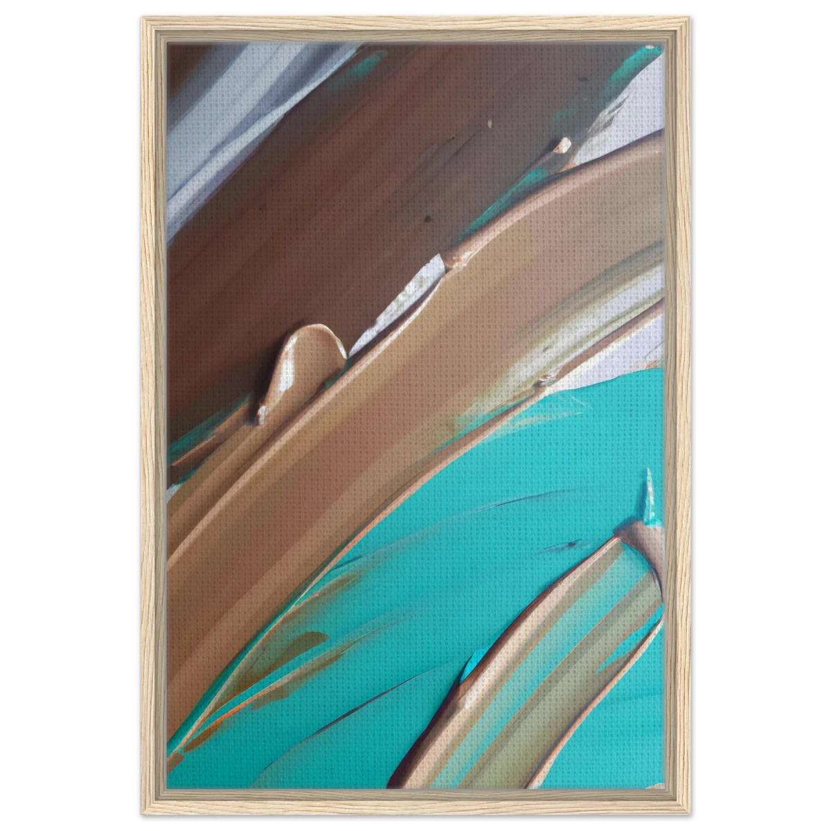 Echoes Beneath the Surface | Abstract Modern Wall art Print - Framed Canvas - 50x75 cm / 20x30″ - Wood frame