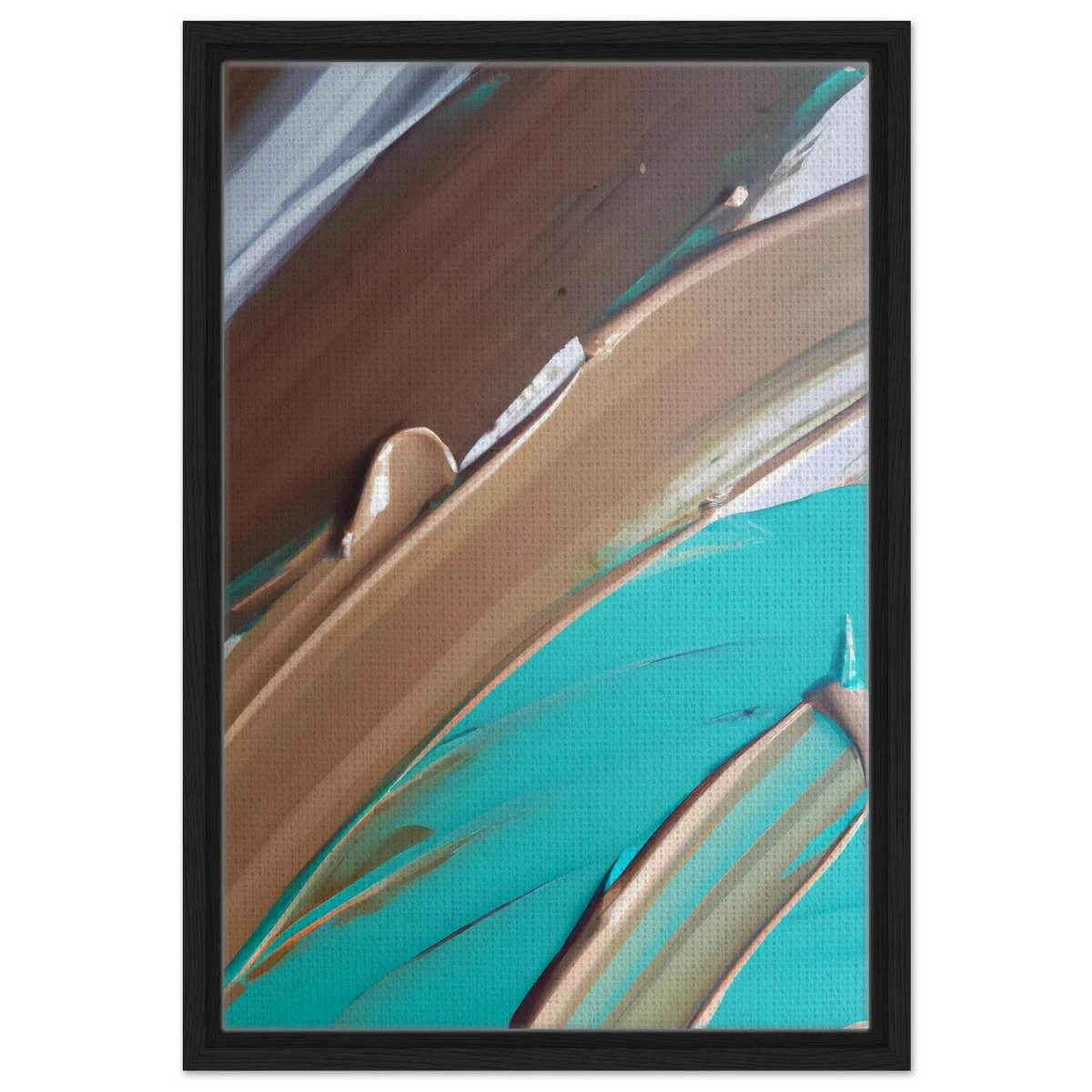 Echoes Beneath the Surface | Abstract Modern Wall art Print - Framed Canvas - 40x60 cm / 16x24″ - Black frame