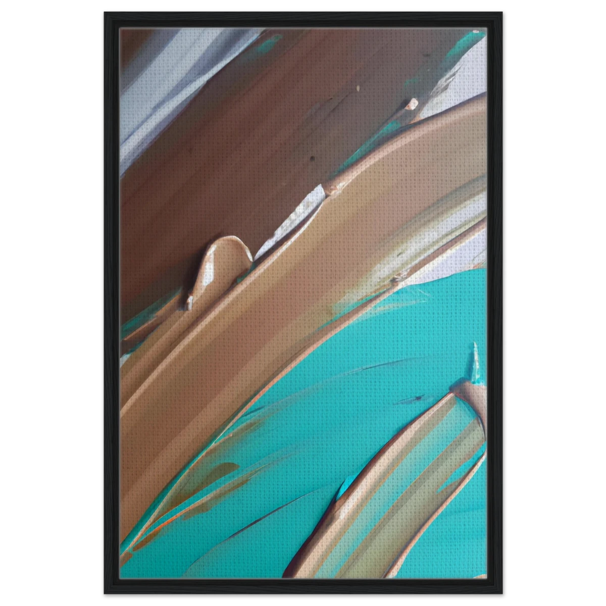 Echoes Beneath the Surface | Abstract Modern Wall art Print - Framed Canvas - 60x90 cm / 24x36″ - Black frame