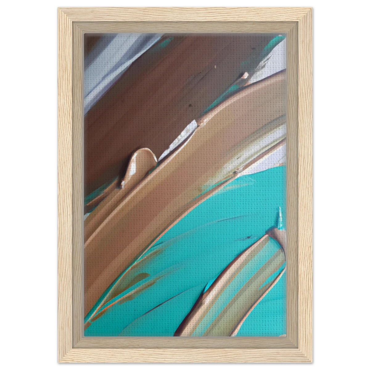 Echoes Beneath the Surface | Abstract Modern Wall art Print - Framed Canvas - 20x30 cm / 8x12″ - Wood frame