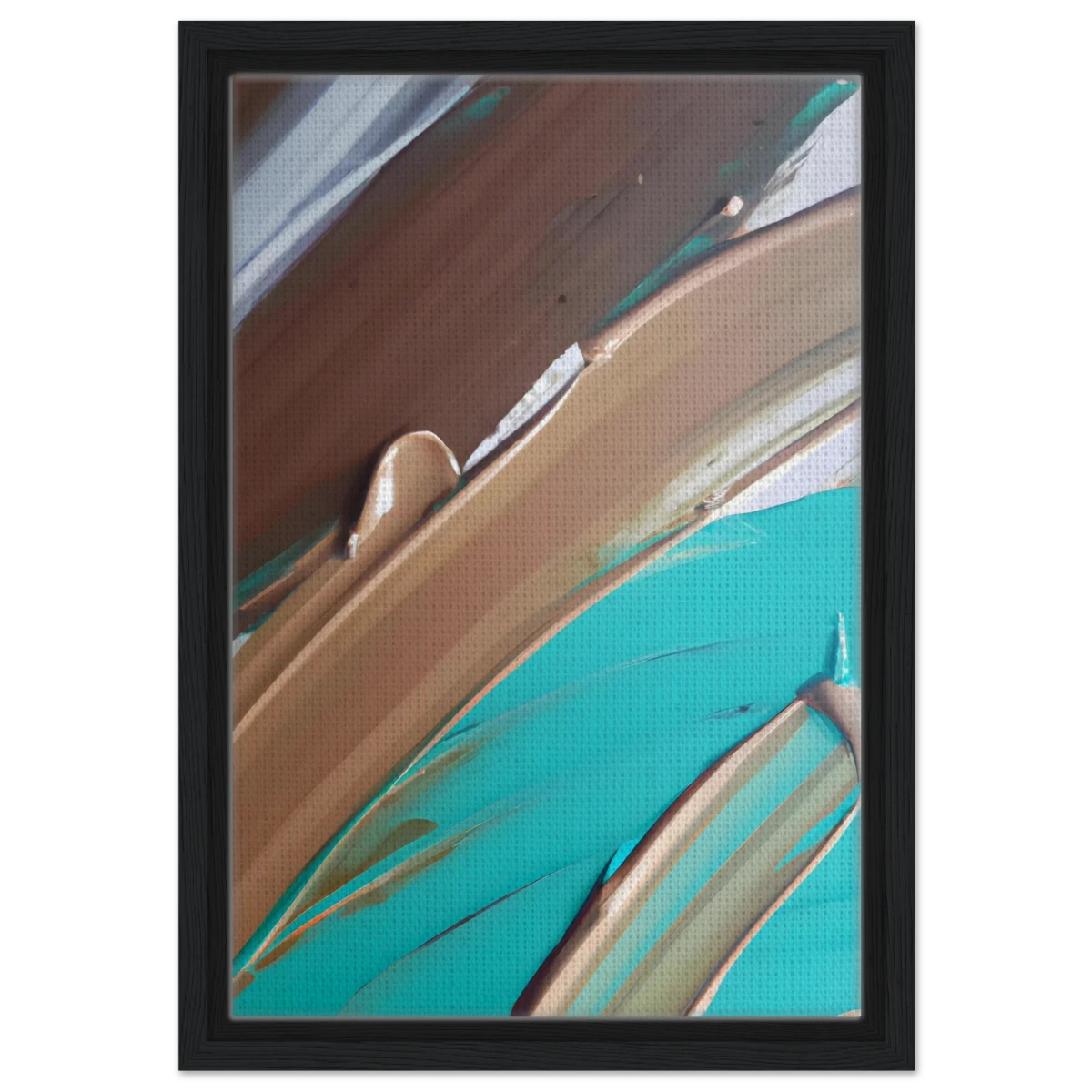 Echoes Beneath the Surface | Abstract Modern Wall art Print - Framed Canvas - 30x45 cm / 12x18″ - Black frame
