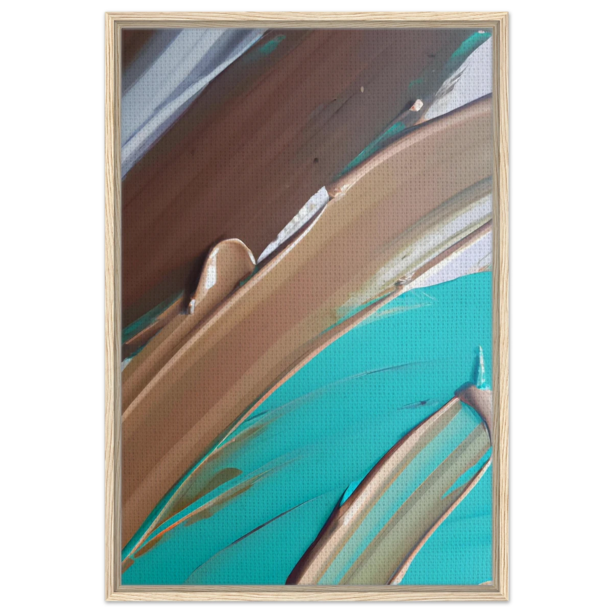 Echoes Beneath the Surface | Abstract Modern Wall art Print - Framed Canvas - 60x90 cm / 24x36″ - Wood frame