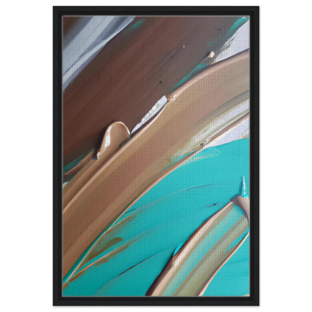 Echoes Beneath the Surface | Abstract Modern Wall art Print - Framed Canvas - 50x75 cm / 20x30″ - Black frame