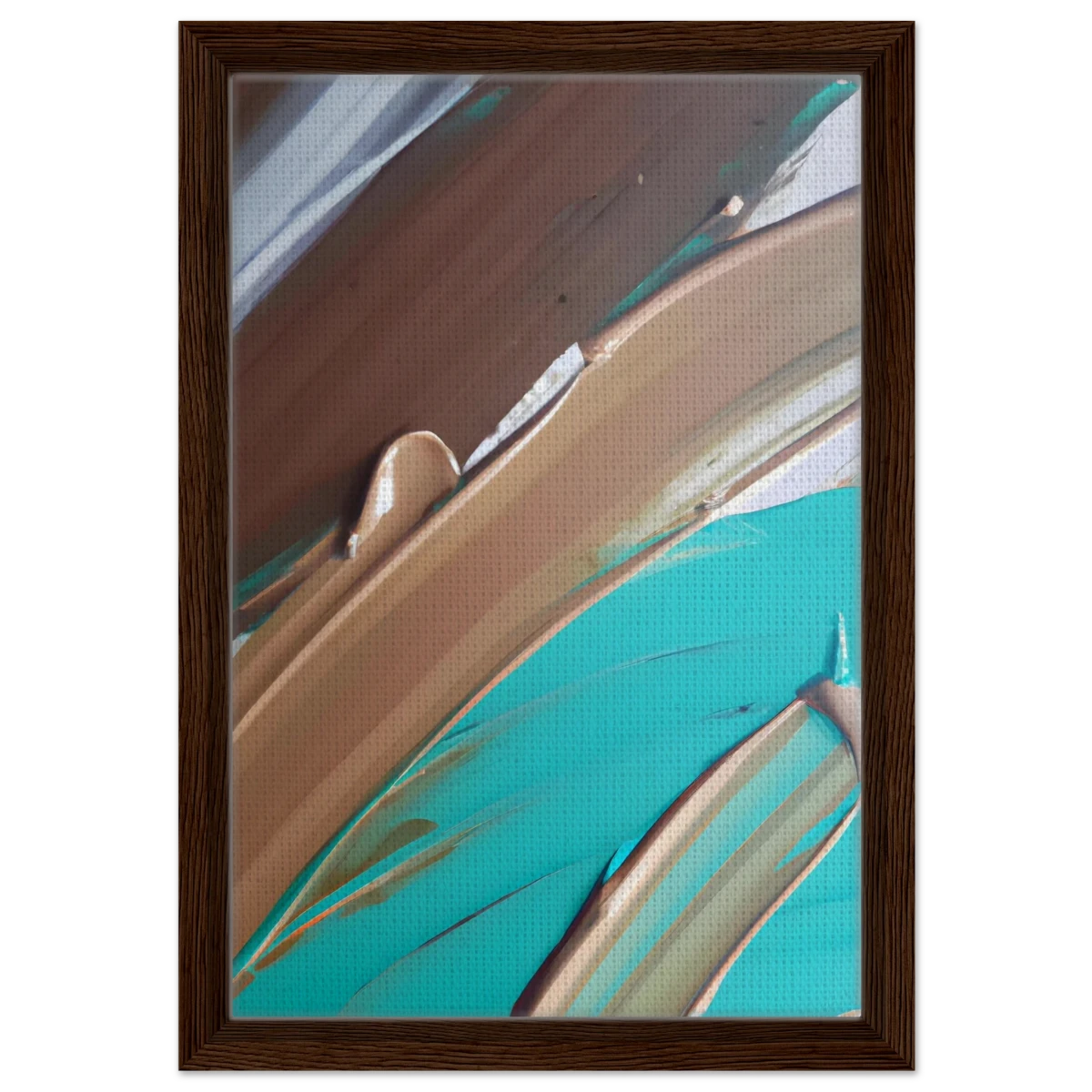 Echoes Beneath the Surface | Abstract Modern Wall art Print - Framed Canvas - 30x45 cm / 12x18″ - Dark wood frame