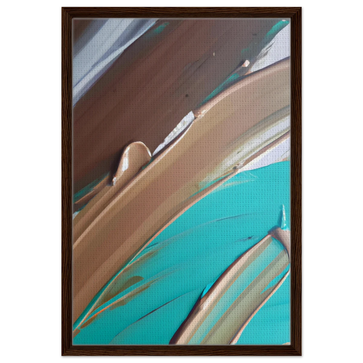 Echoes Beneath the Surface | Abstract Modern Wall art Print - Framed Canvas - 50x75 cm / 20x30″ - Dark wood frame