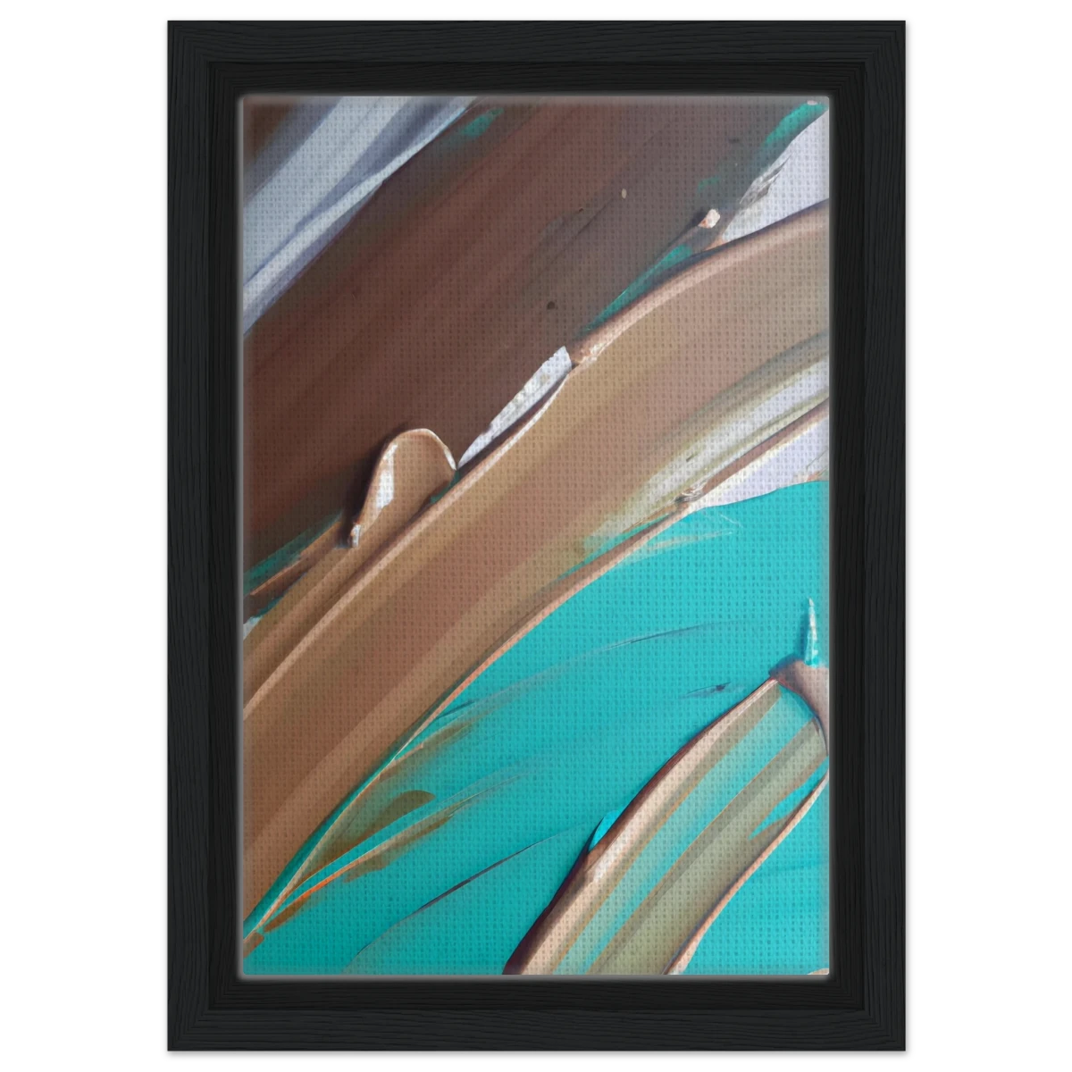 Echoes Beneath the Surface | Abstract Modern Wall art Print - Framed Canvas - 20x30 cm / 8x12″ - Black frame