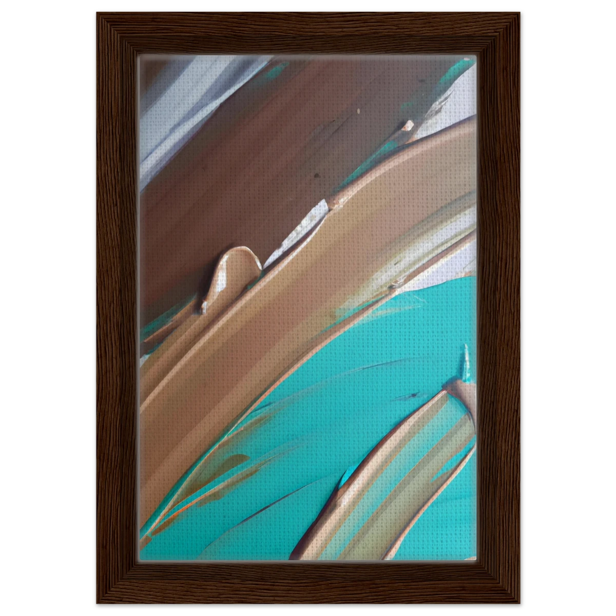 Echoes Beneath the Surface | Abstract Modern Wall art Print - Framed Canvas - 20x30 cm / 8x12″ - Dark wood frame