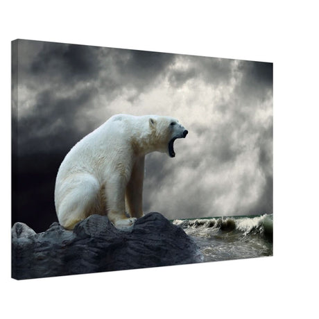 Echoes of the Arctic: The Roaring Majesty | Animal wall art print - Canvas - 50x75 cm / 20x30″ -