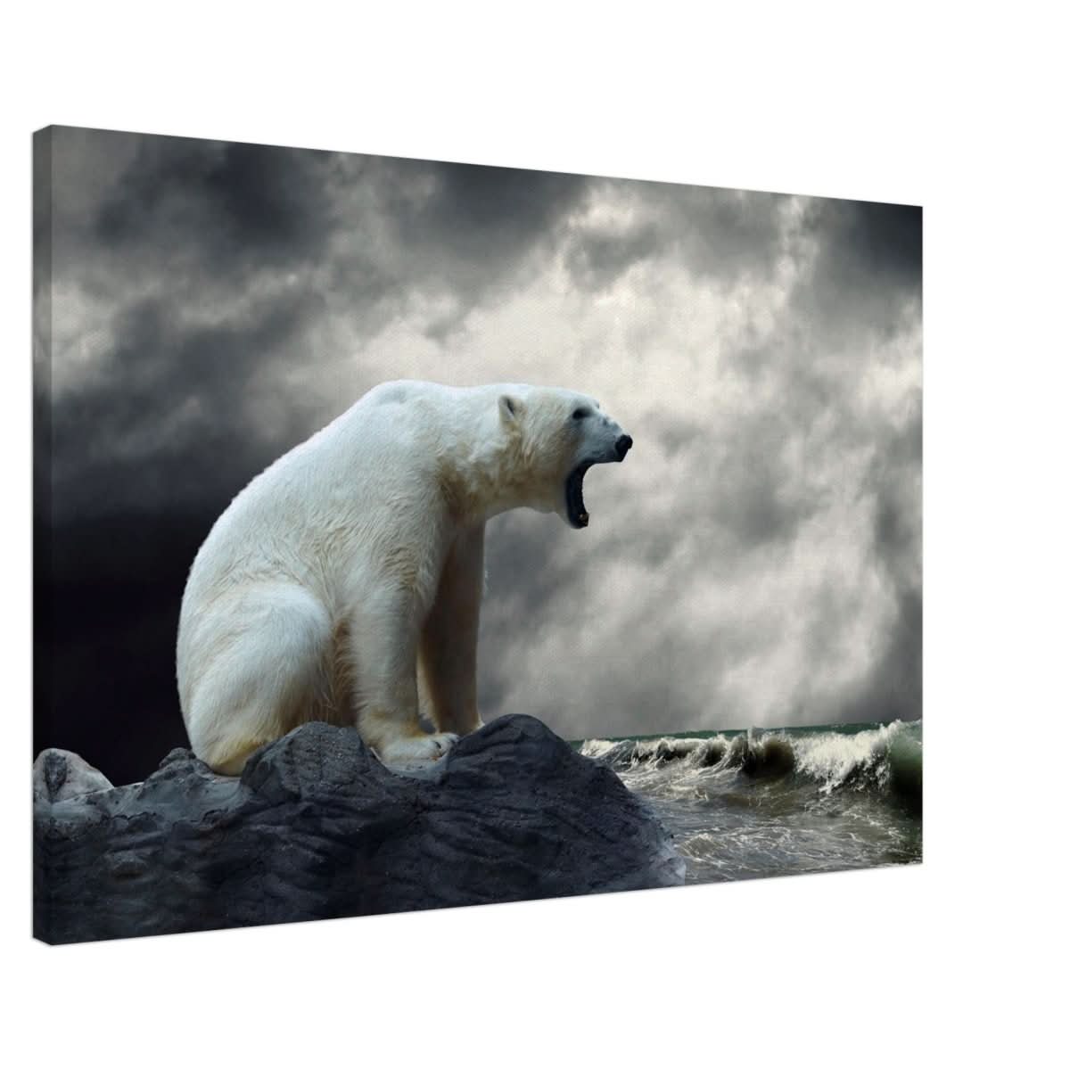 Echoes of the Arctic: The Roaring Majesty | Animal wall art print - Canvas - 60x90 cm / 24x36″ -