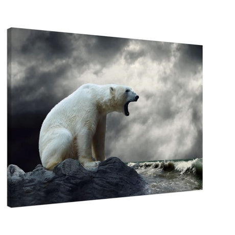 Echoes of the Arctic: The Roaring Majesty | Animal wall art print - Canvas - 60x90 cm / 24x36″ -