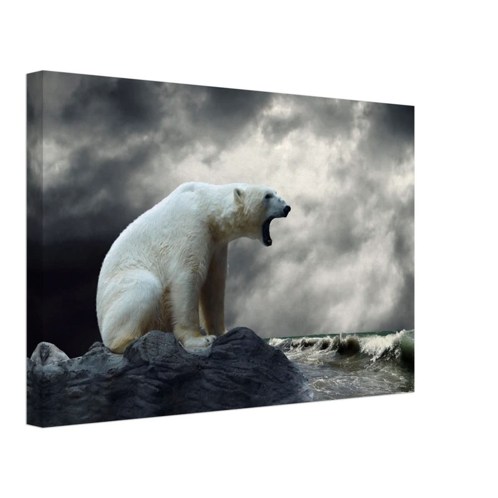 Echoes of the Arctic: The Roaring Majesty | Animal wall art print - Canvas - 30x45 cm / 12x18″ -