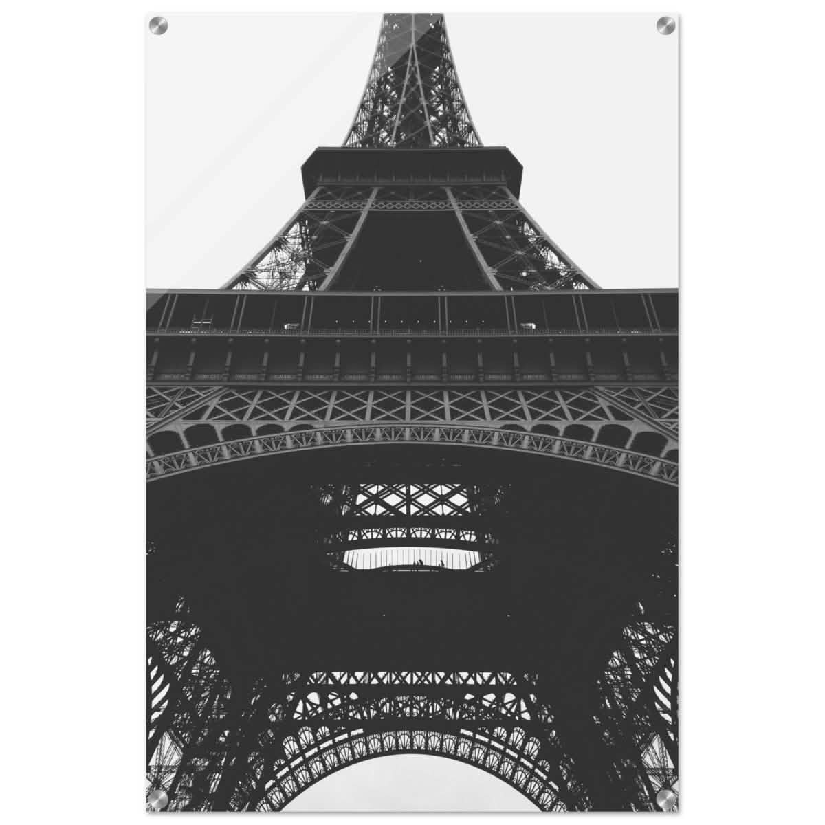 Eiffel's Perspective | Black and White Architectural Photography - Acrylic Print - 60x90 cm / 24x36″ -