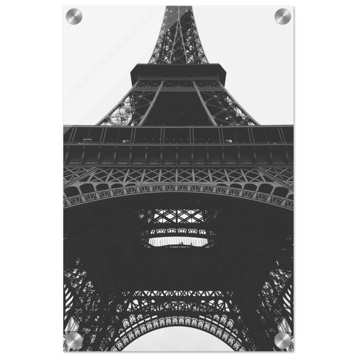 Eiffel's Perspective | Black and White Architectural Photography - Acrylic Print - 30x45 cm / 12x18″ -
