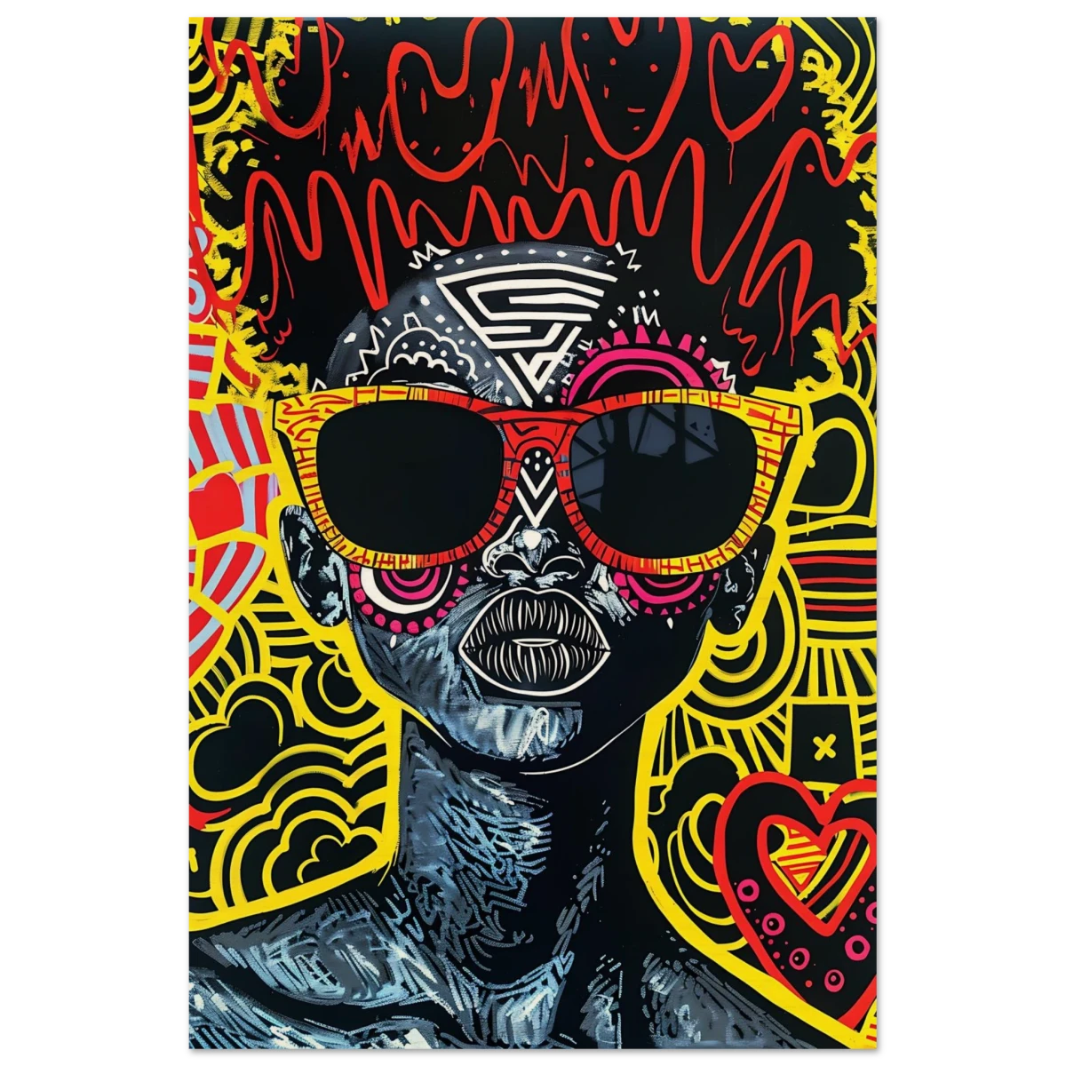 Electric Royalty – Afro - Futurist Pop Expression | Wall Art Print - Wood Prints - 20x30 cm / 8x12″ -
