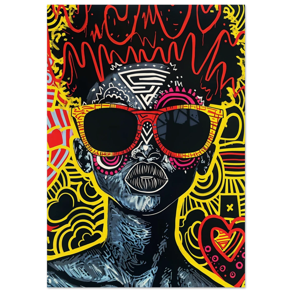Electric Royalty – Afro - Futurist Pop Expression | Wall Art Print - Wood Prints - 70x100 cm / 28x40″ -
