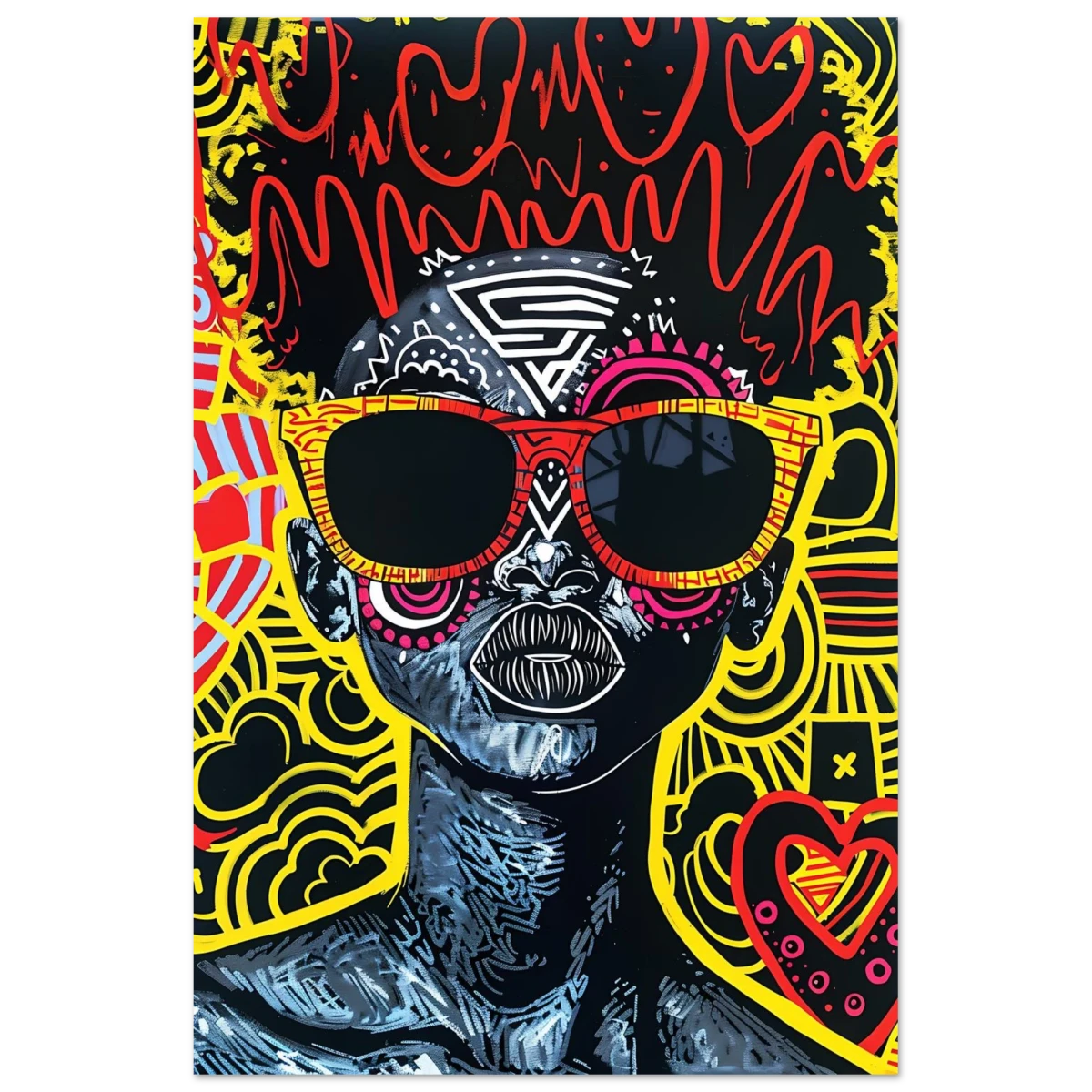 Electric Royalty – Afro - Futurist Pop Expression | Wall Art Print - Fine Art Poster - 40x60 cm / 16x24″ -