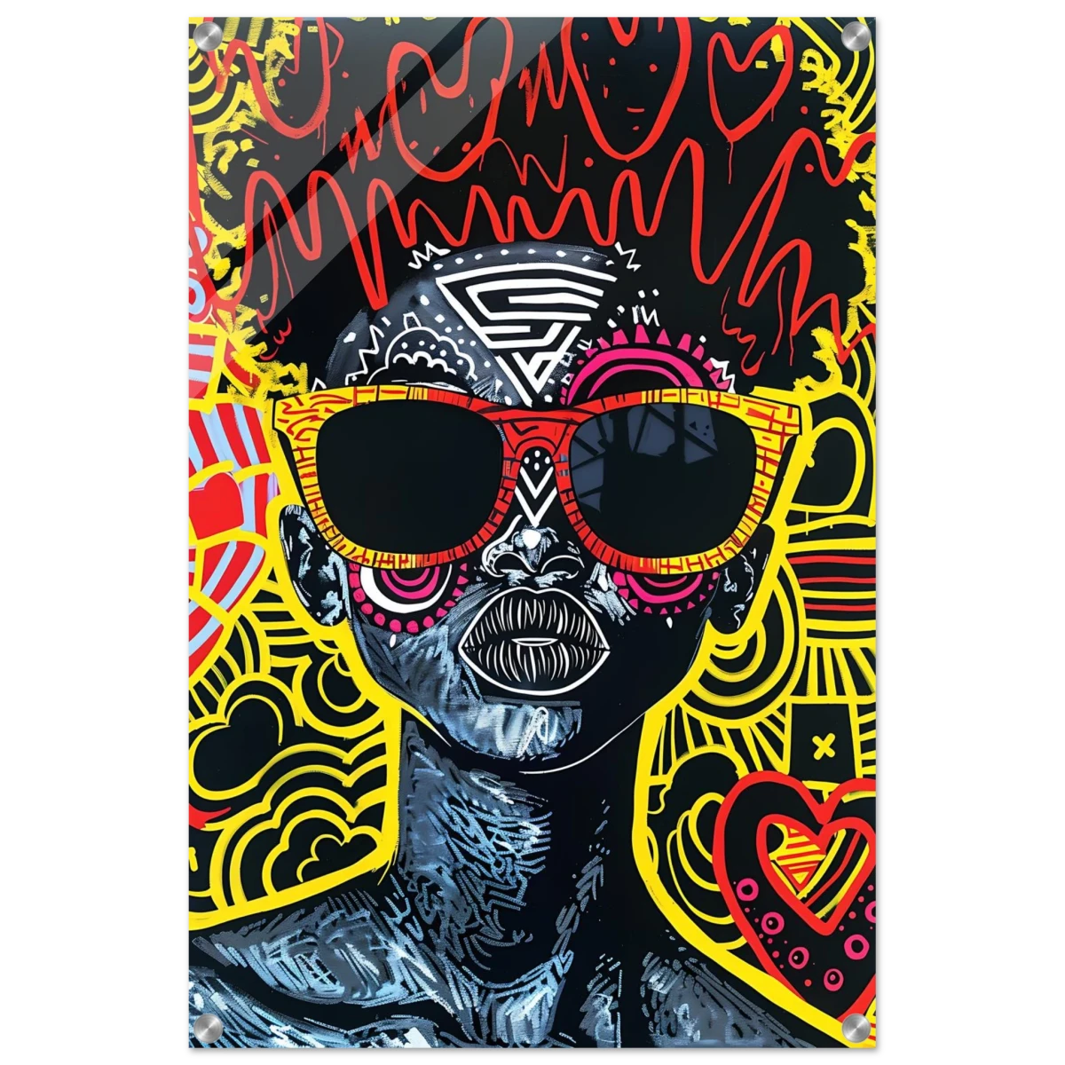 Electric Royalty – Afro - Futurist Pop Expression | Wall Art Print - Acrylic Print - 50x75 cm / 20x30″ -