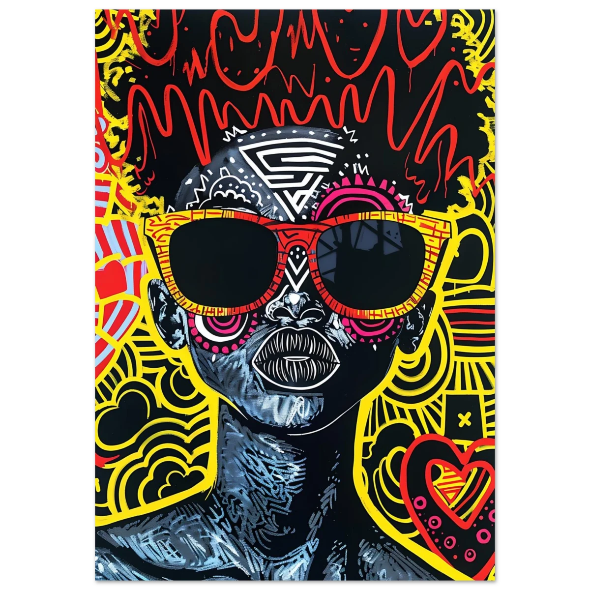 Electric Royalty – Afro - Futurist Pop Expression | Wall Art Print - Fine Art Poster - 70x100 cm / 28x40″ -