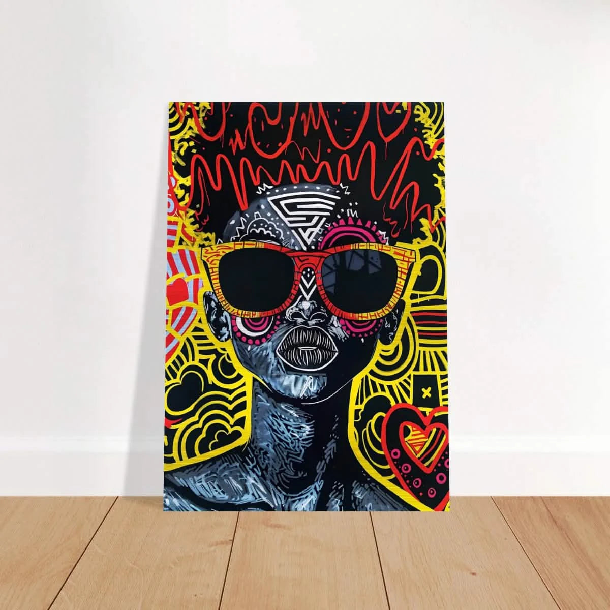 Electric Royalty – Afro - Futurist Pop Expression | Wall Art Print - Brushed Aluminum Print - 70x100 cm / 28x40″ -