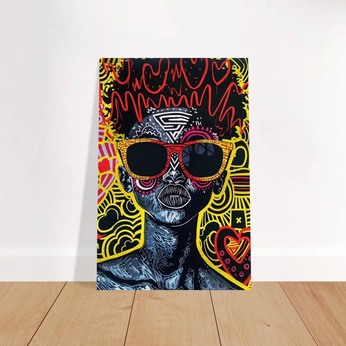 Electric Royalty – Afro - Futurist Pop Expression | Wall Art Print - Brushed Aluminum Print - 40x60 cm / 16x24″ -