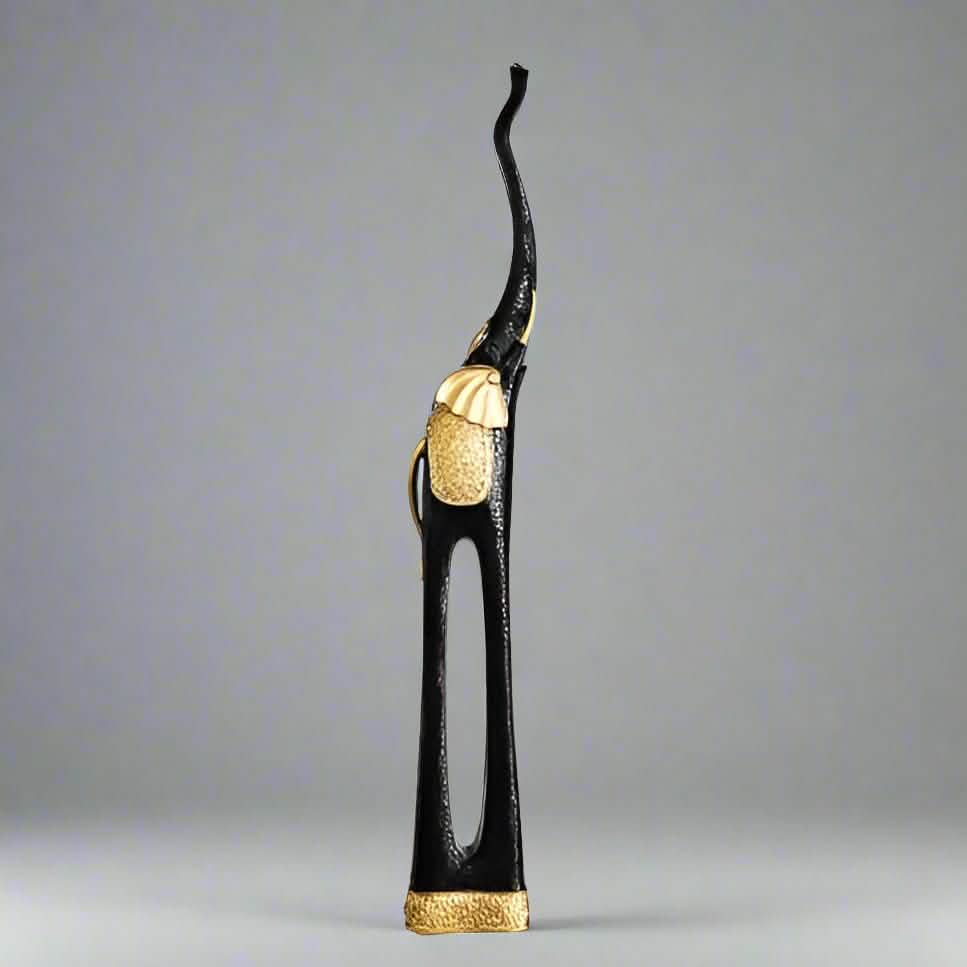 Elegant Elephant Sculptures – Modern Artistic Home Décor Ornaments - L - 92 CM - Black -