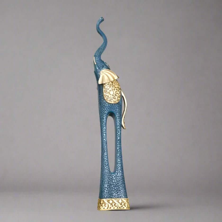 Elegant Elephant Sculptures – Modern Artistic Home Décor Ornaments - S - 71 CM - Blue -