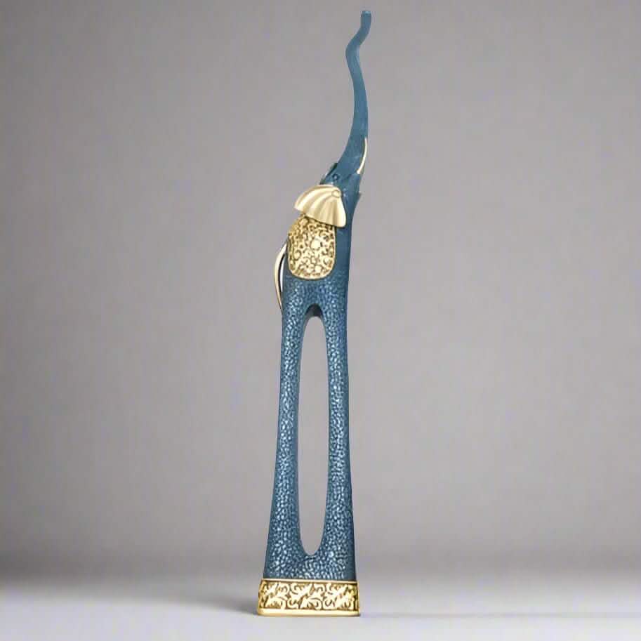 Elegant Elephant Sculptures – Modern Artistic Home Décor Ornaments - L - 92 CM - Blue -