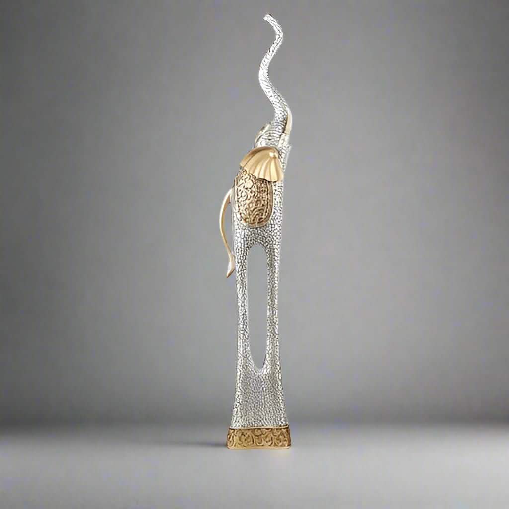 Elegant Elephant Sculptures – Modern Artistic Home Décor Ornaments - S - 71 CM - Silver -
