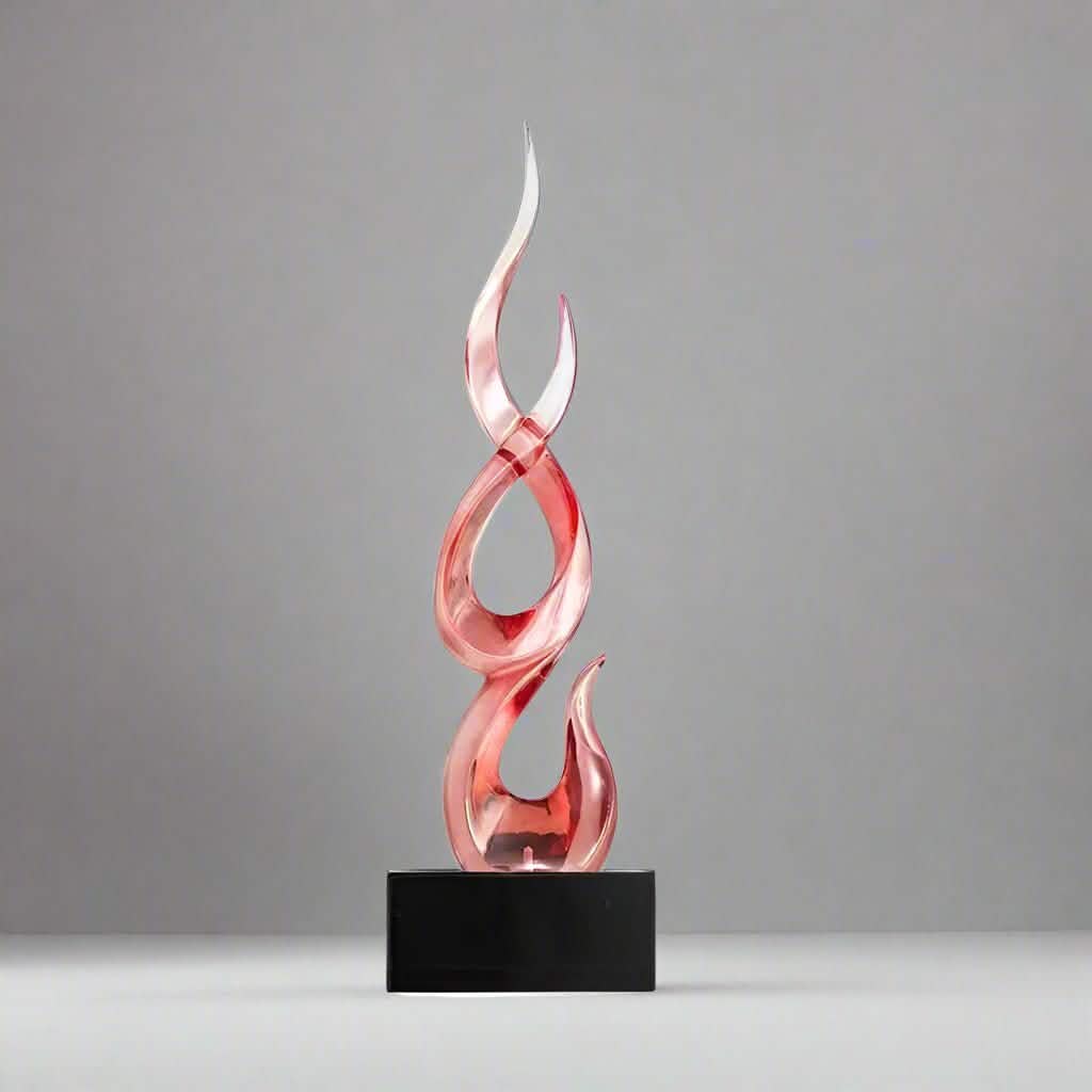 Elegant Festival Flame Resin Sculpture – Modern High - Rise Decorative Ornament - High Red Flame - 54 cm -
