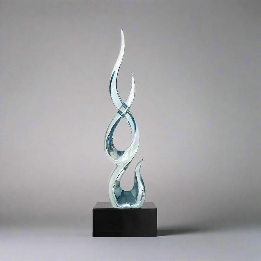 Elegant Festival Flame Resin Sculpture – Modern High - Rise Decorative Ornament - High Blue Flame - 54 cm -