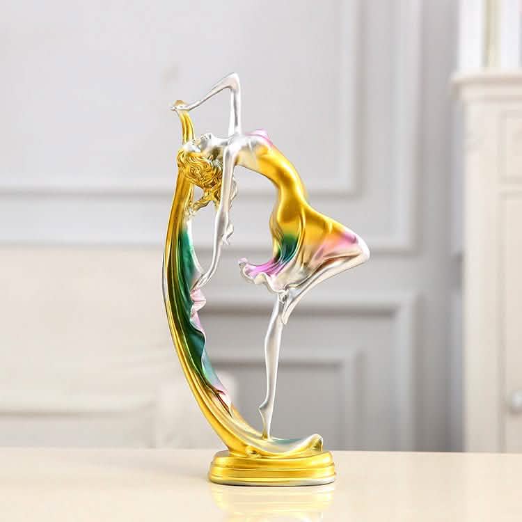 Elegant Handmade Resin Dancing Figurine Living Room Decoration - Multicolour -