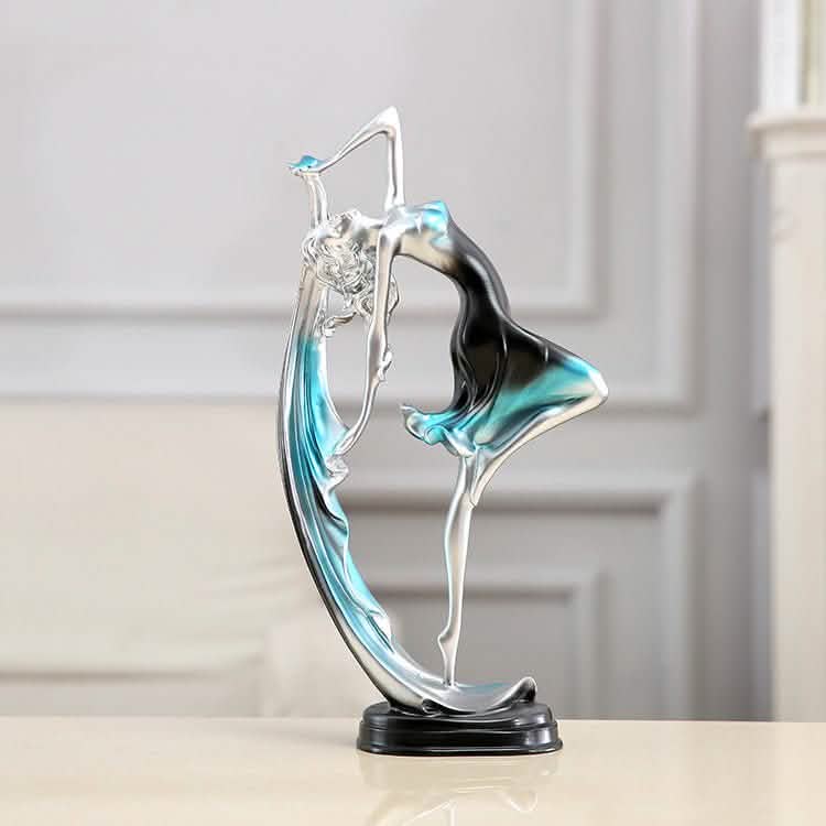 Elegant Handmade Resin Dancing Figurine Living Room Decoration - Blue -