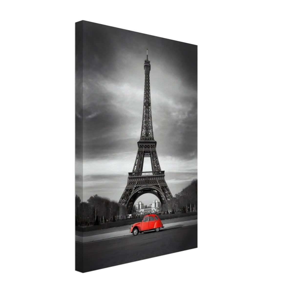 Elegant Paris - Eiffel Tower and Vintage Ride - Canvas - 30x45 cm / 12x18″ -
