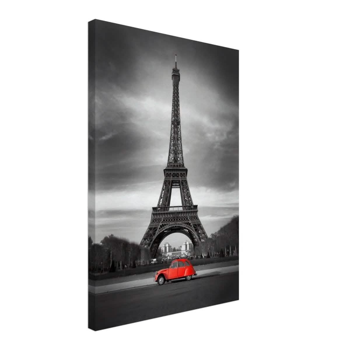 Elegant Paris - Eiffel Tower and Vintage Ride - Canvas - 40x60 cm / 16x24″ -