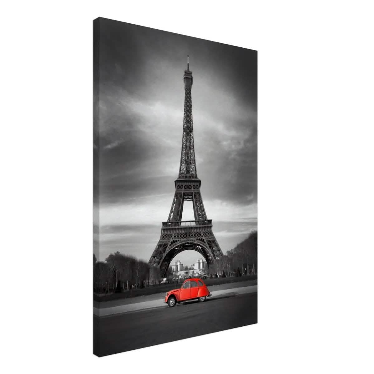 Elegant Paris - Eiffel Tower and Vintage Ride - Canvas - 50x75 cm / 20x30″ -