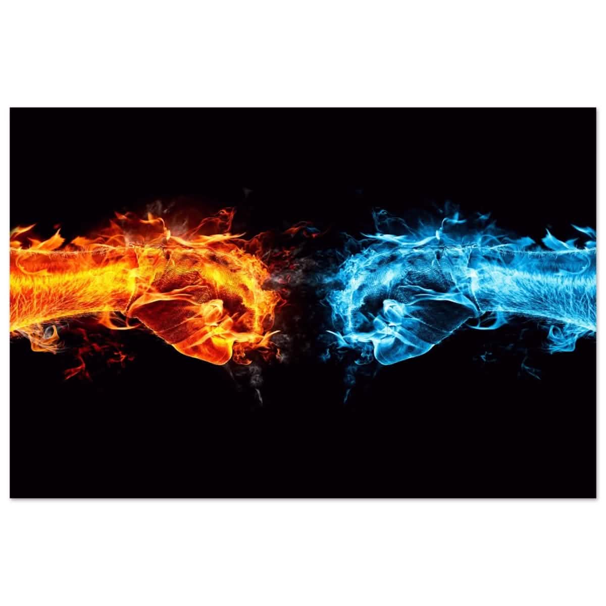 Elemental Clash | Conceptual Pop Art - Aluminum Print - 30x45 cm / 12x18″ -