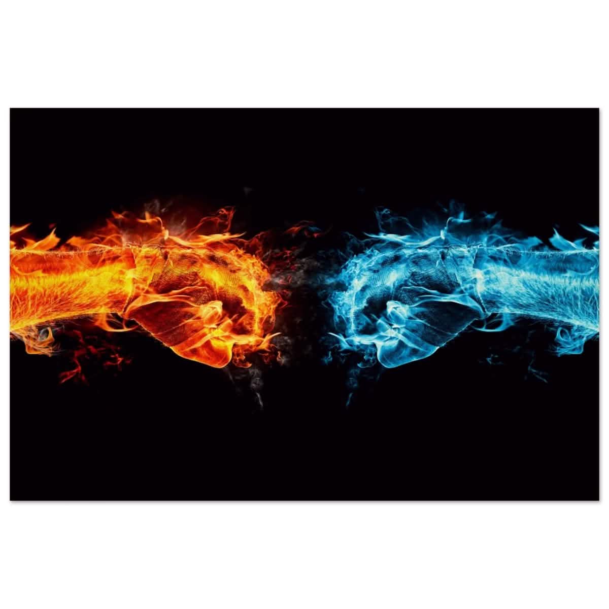 Elemental Clash | Conceptual Pop Art - Wood Prints - 30x45 cm / 12x18″ -