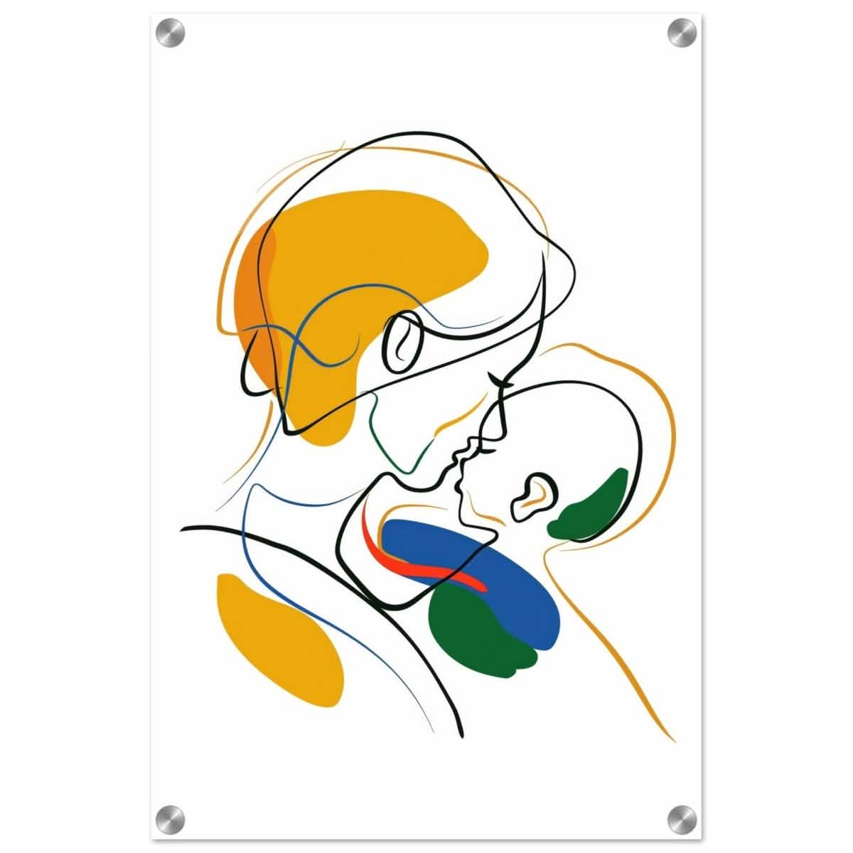 Embrace of Love | A Mother's Touch | Minimalist Art wall art print - Acrylic Print - 40x60 cm / 16x24″ -