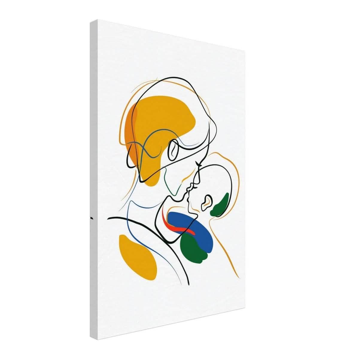 Embrace of Love | A Mother's Touch | Minimalist Art wall art print - Canvas - 40x60 cm / 16x24″ -