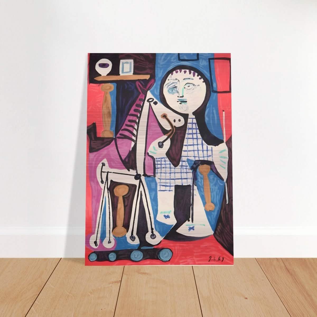 Enfant Avec Cheval a Toulettes by Pablo Picasso - Brushed Aluminum Print - 70x100 cm / 28x40″ -